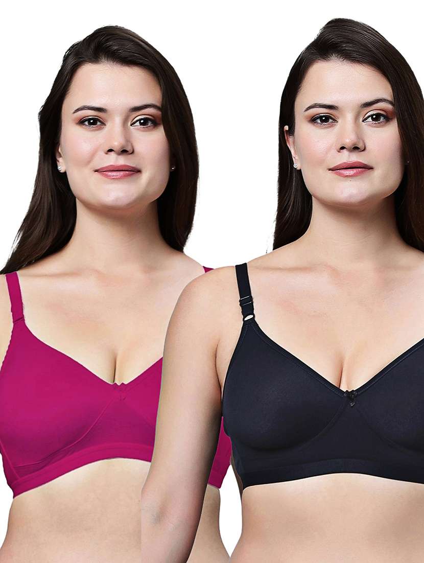 women pack of 2 solid non wired t-shirt bra