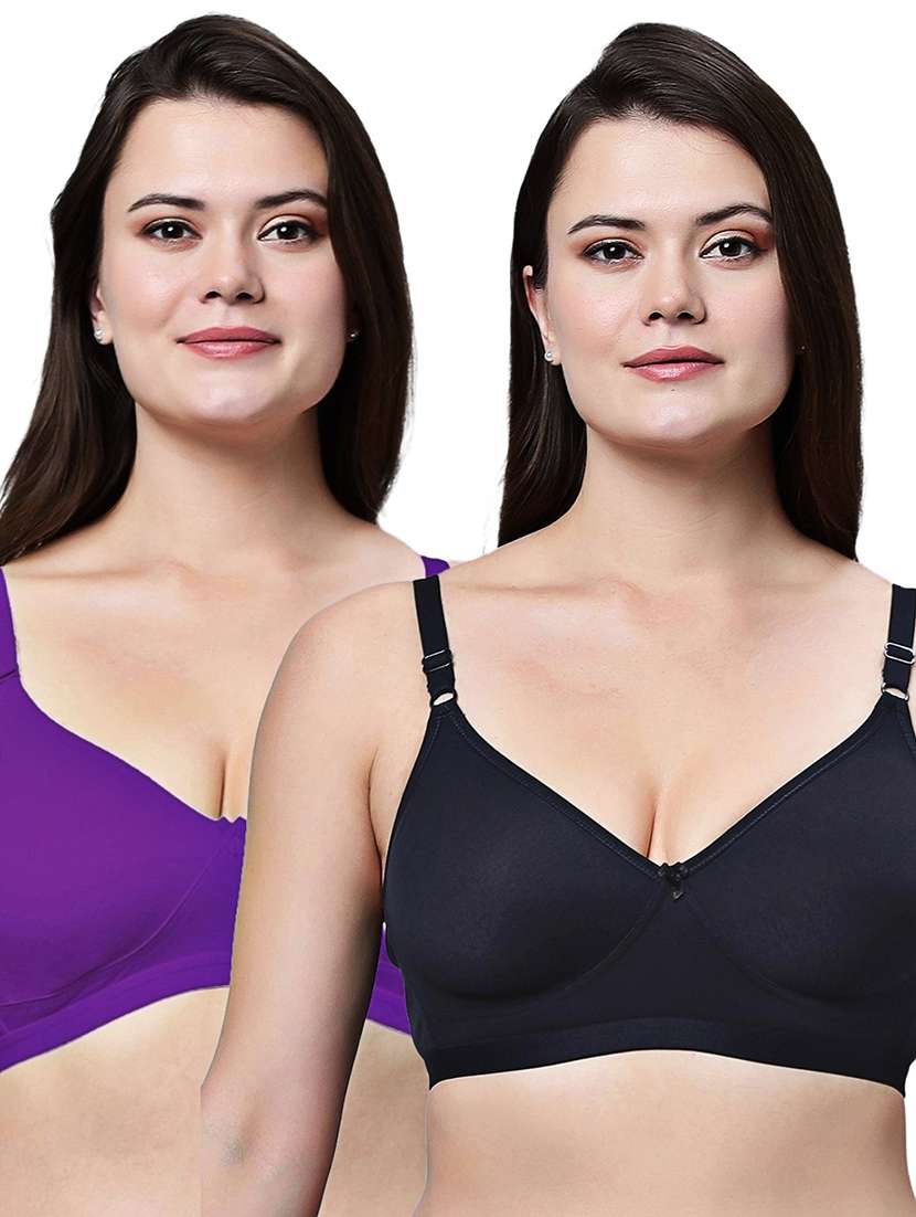 women pack of 2 solid non wired t-shirt bra