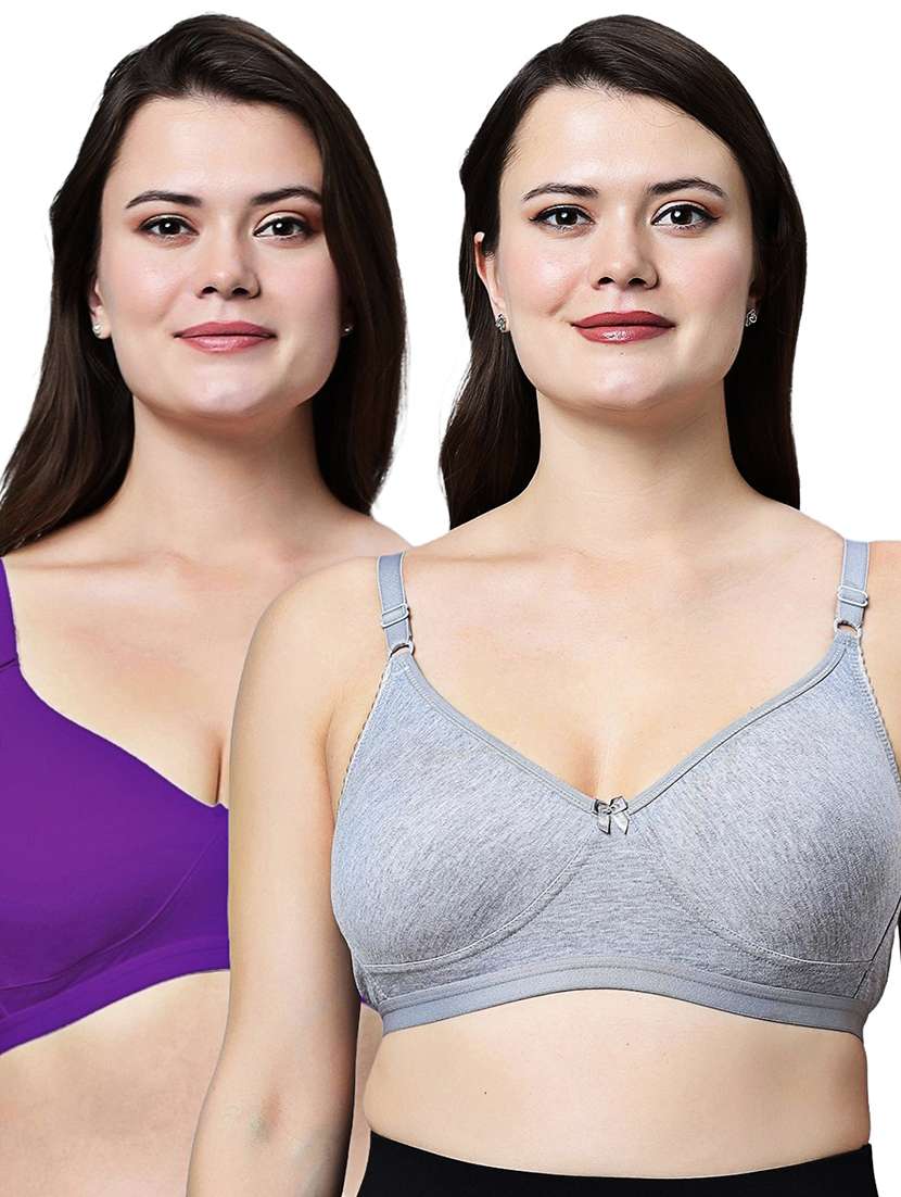 women pack of 2 solid non wired t-shirt bra