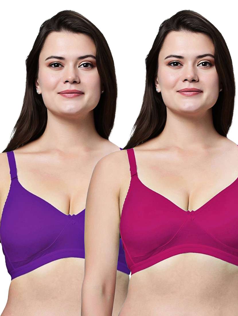 women pack of 2 solid non wired t-shirt bra