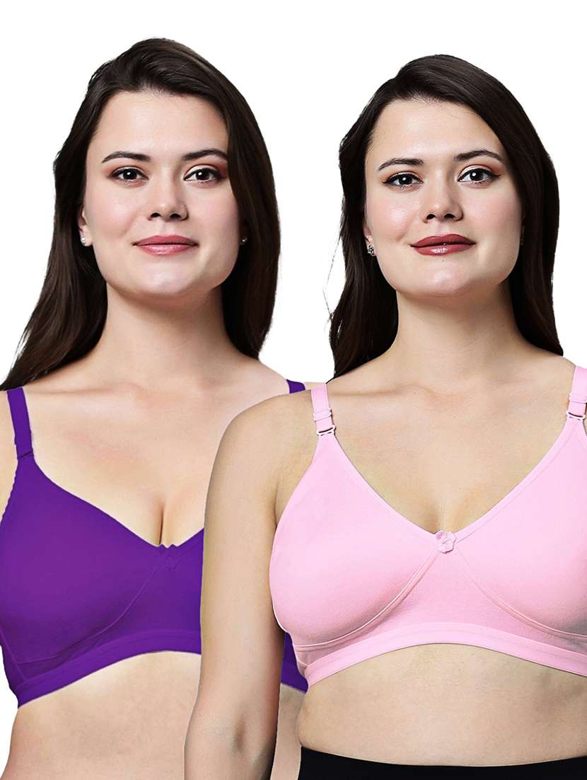 women pack of 2 solid non wired t-shirt bra