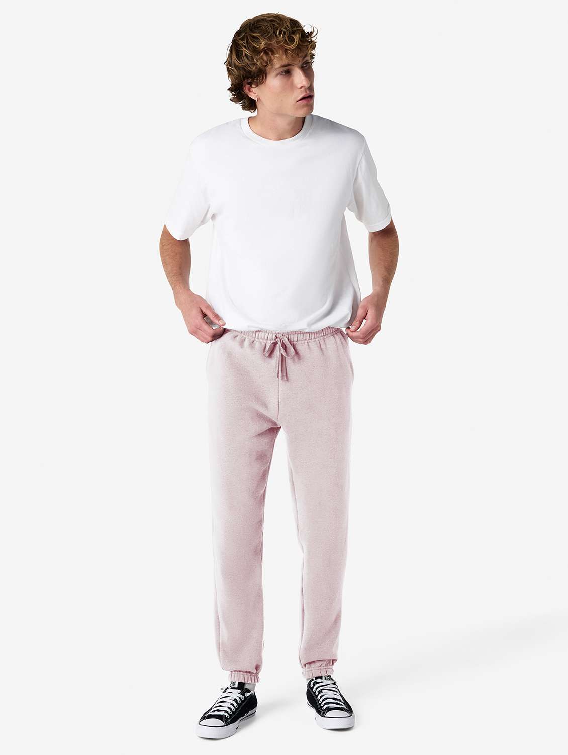 men cream solid relaxed fit jogger - 21991074 -  Standard Image - 3