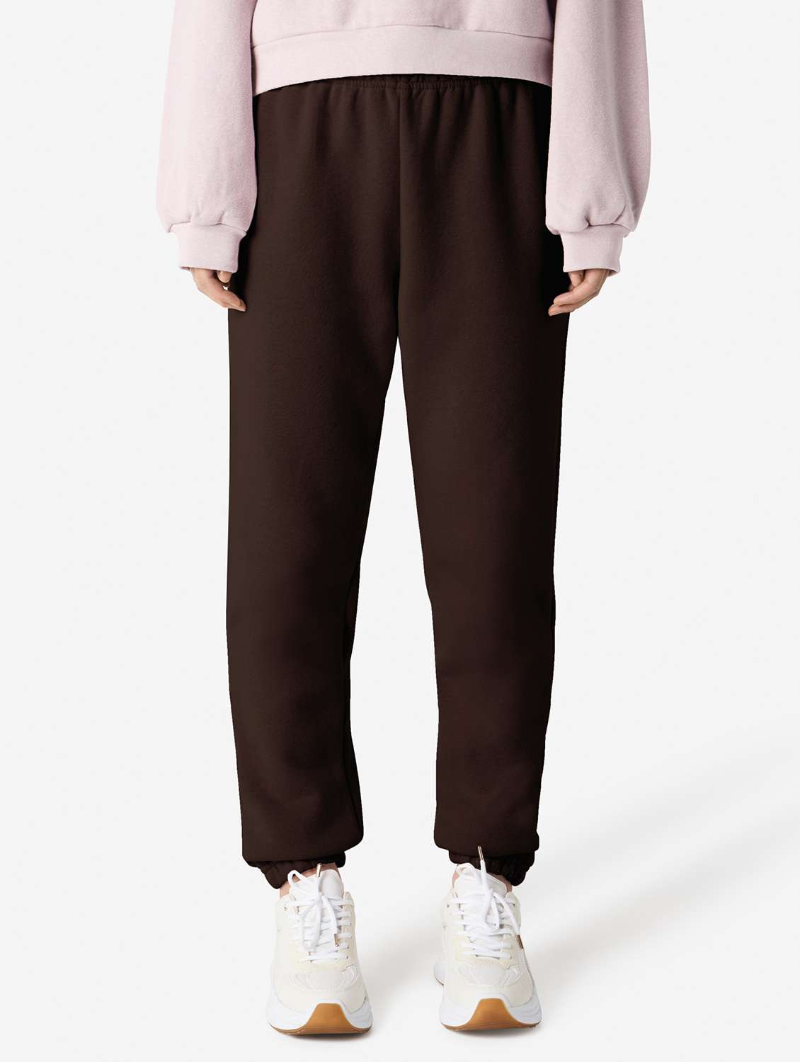 women solid mid rise relaxed fit jogger