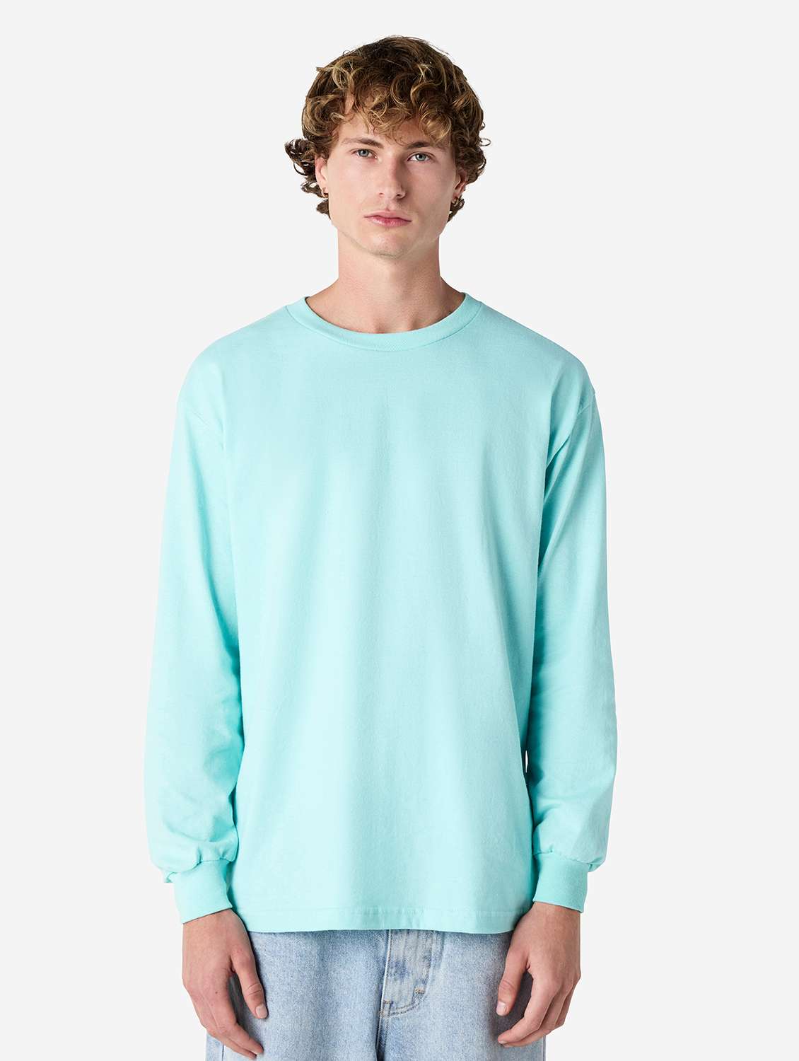 unisex solid long sleeve relaxed fit t-shirt