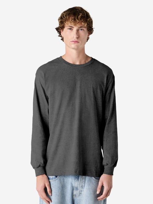 unisex solid long sleeve relaxed fit t-shirt - 21991172 - Standard Image - 0