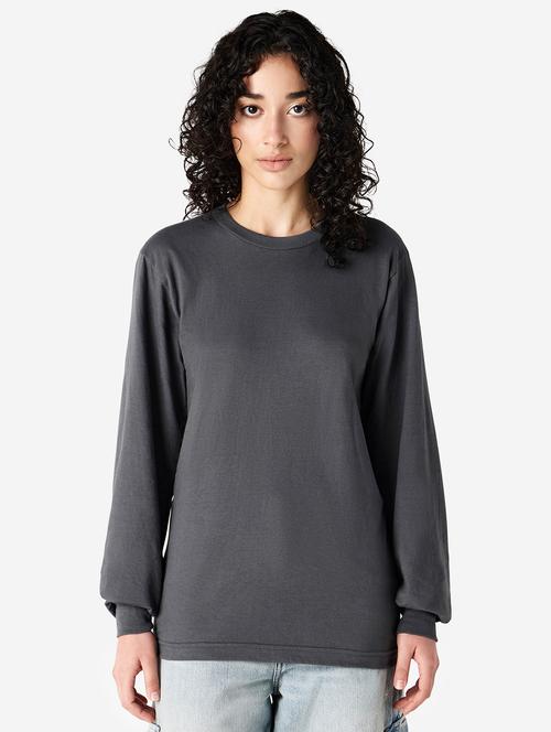 unisex solid long sleeve relaxed fit t-shirt - 21991178 - Standard Image - 0