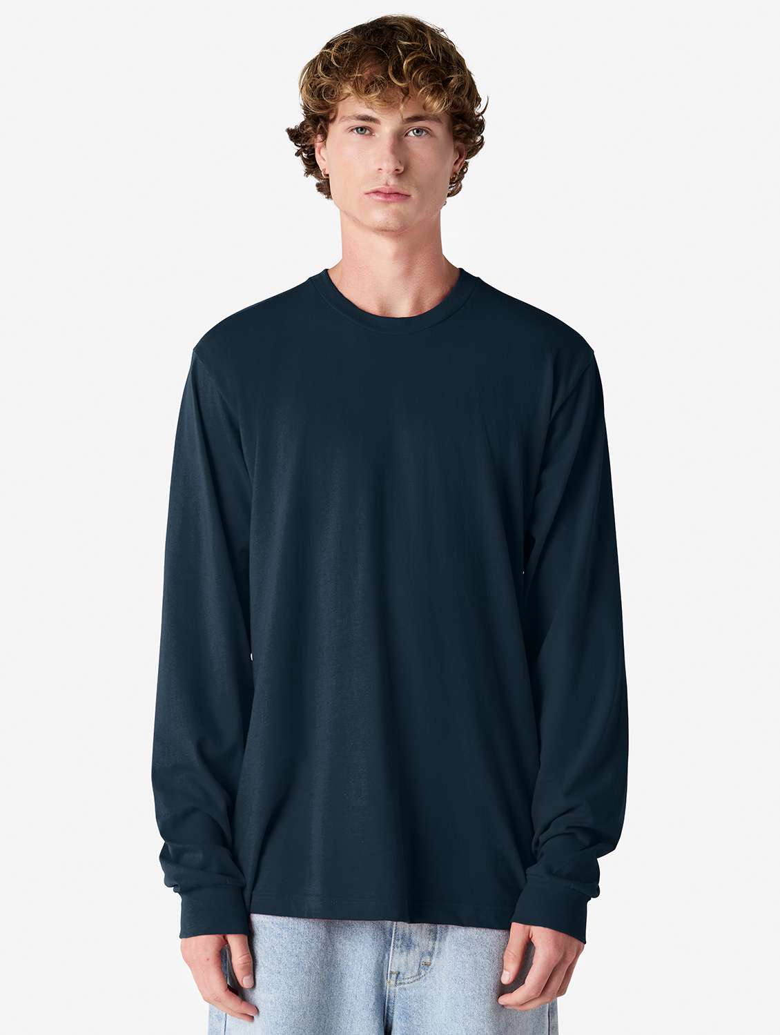unisex solid long sleeve relaxed fit t-shirt - 21991179 - Zoom Image - 0