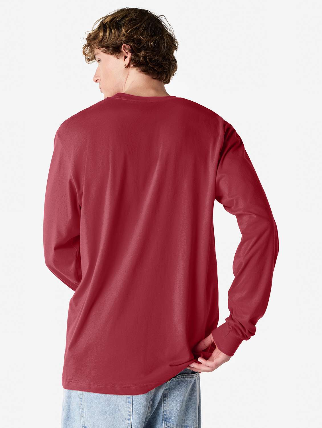 unisex solid long sleeve relaxed fit t-shirt - 21991180 - Standard Image - 3