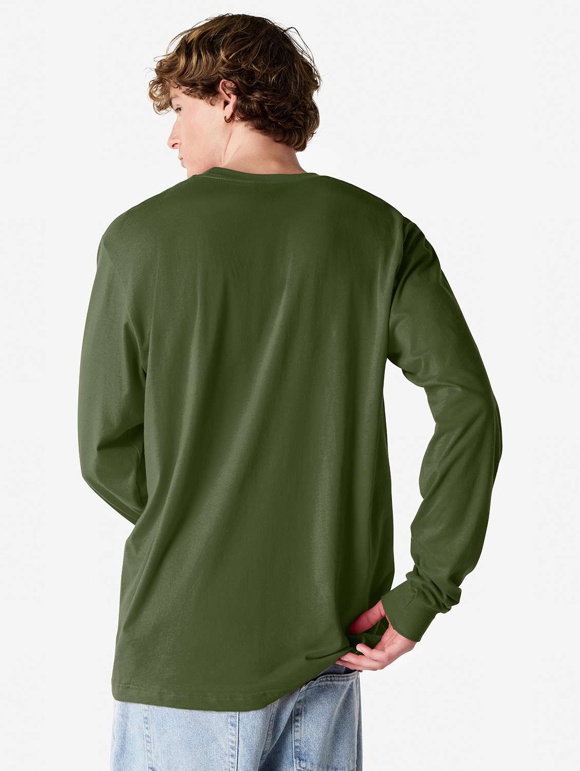 unisex solid long sleeve relaxed fit t-shirt - 21991181 - Standard Image - 3