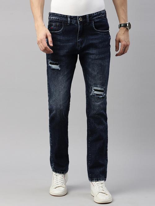 men distress mid rise slim fit jeans - 21991190 - Standard Image - 0