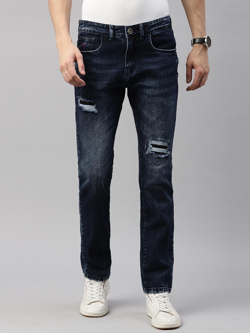 men distress mid rise slim fit jeans - 21991190 - Zoom Image - 0
