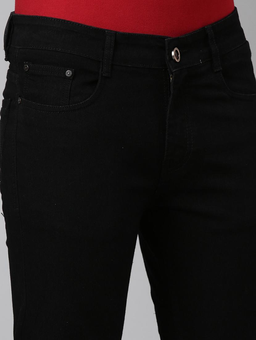 men black plain mid rise full length jeans - 21991191 - Standard Image - 5