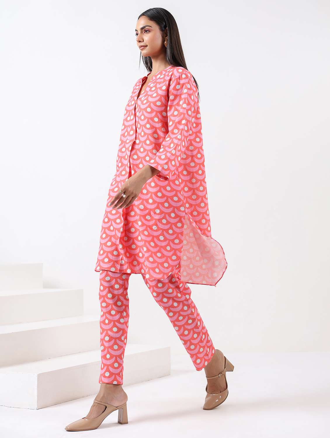 women printed long sleeve ethnic co-ord set - 21991264 - Standard Image - 3