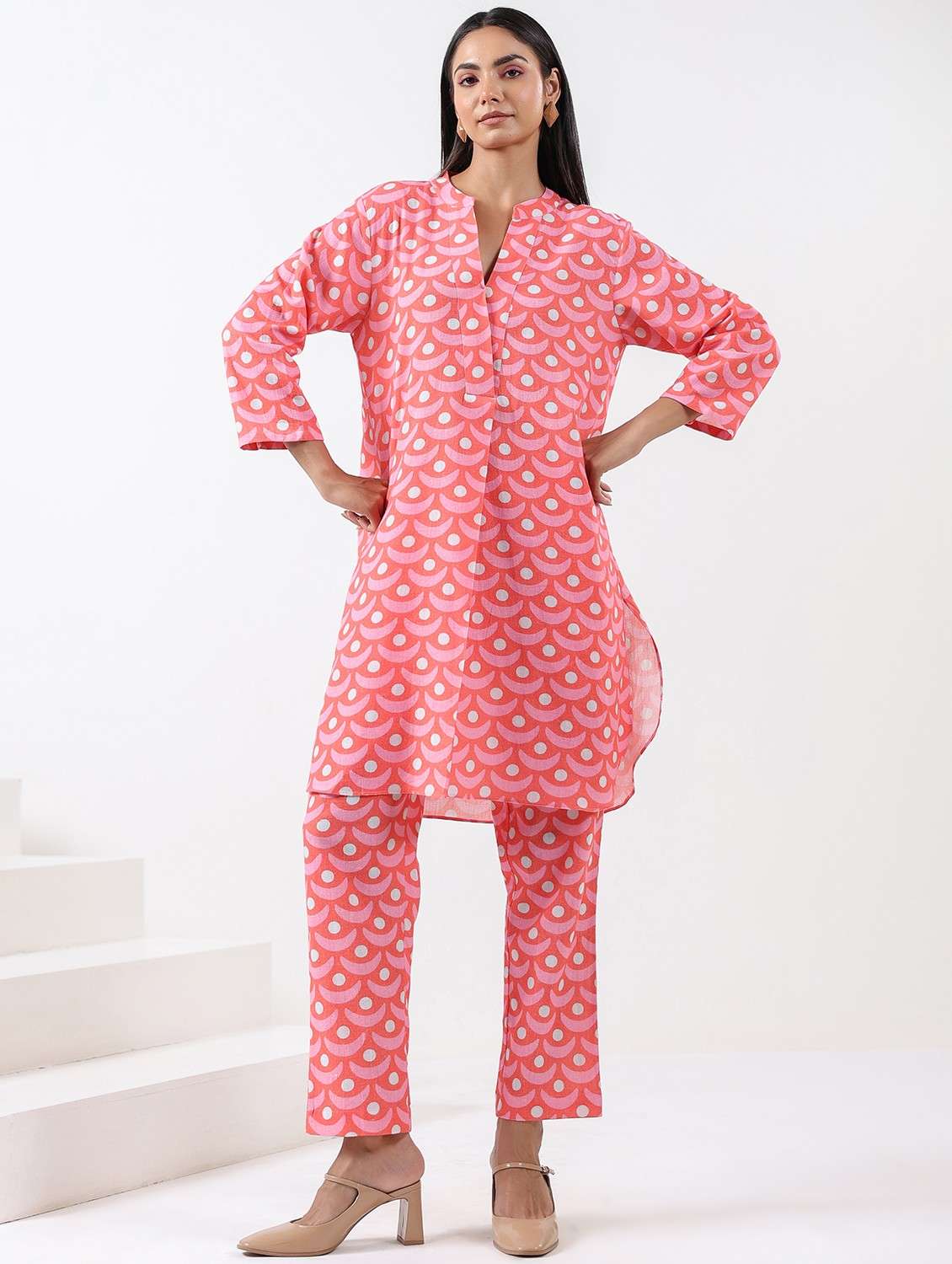 women printed long sleeve ethnic co-ord set - 21991264 - Standard Image - 5