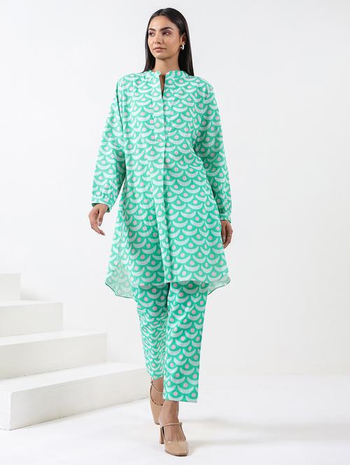 women printed long sleeve ethnic co-ord set - 21991265 - Standard Image - 0
