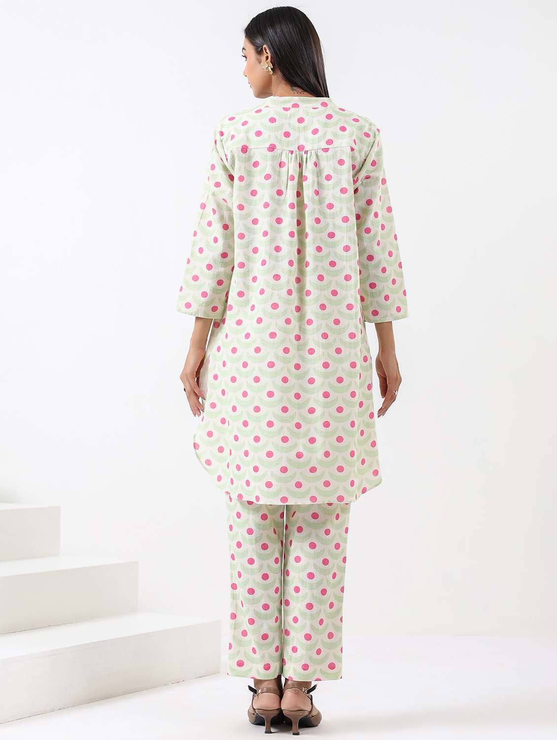 women printed long sleeve ethnic co-ord set - 21991267 - Standard Image - 3