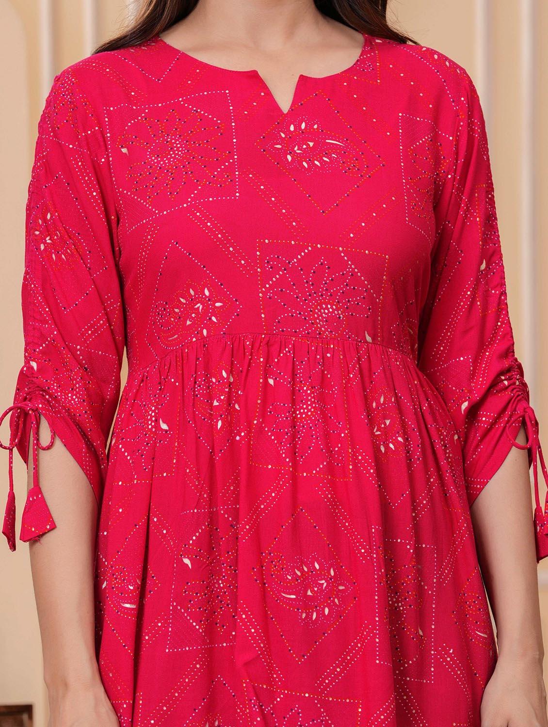 women printed side tie up sleeve peplum top - 21991354 - Standard Image - 3