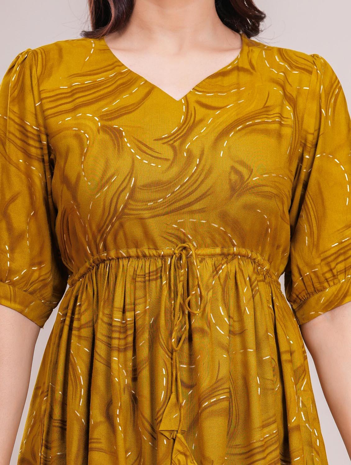 women printed puff sleeve peplum top - 21991356 - Standard Image - 5