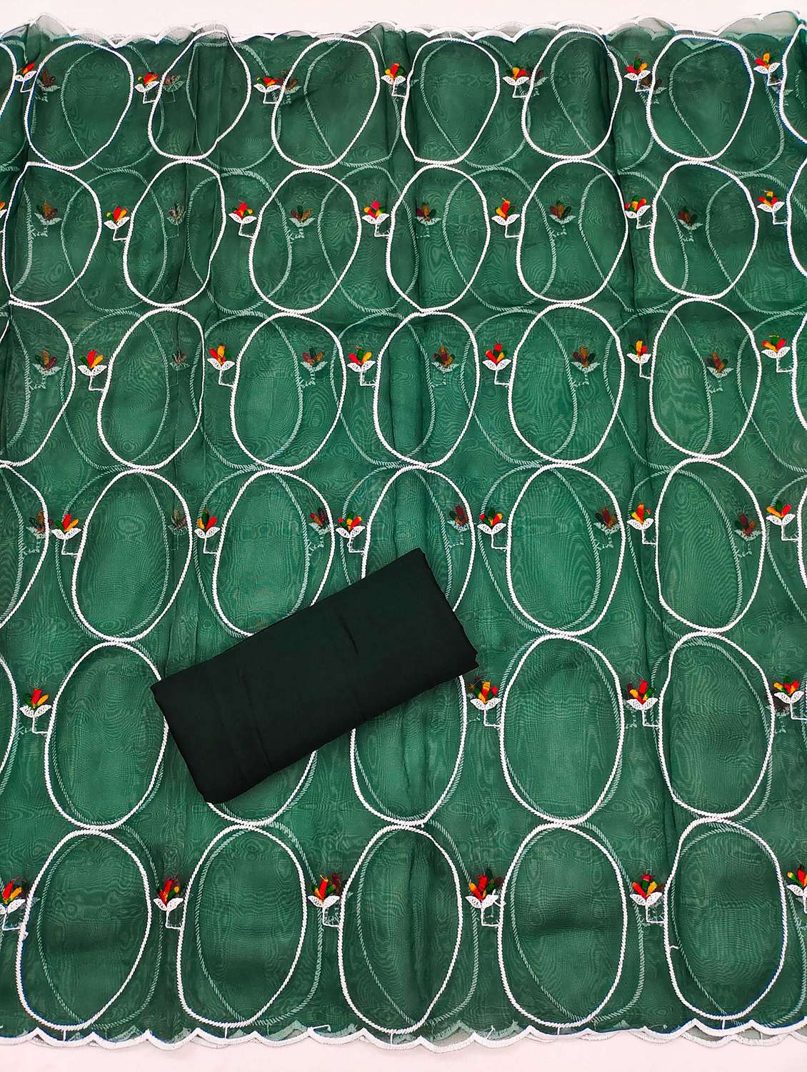 women solid with work embroidered unstitched suit set - 21991401 -  Standard Image - 3