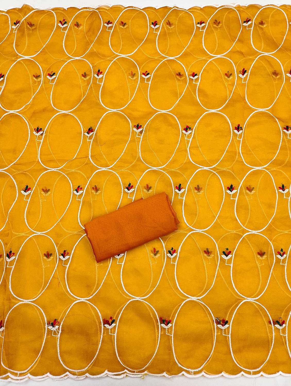 women solid with work embroidered unstitched suit set - 21991402 -  Standard Image - 3