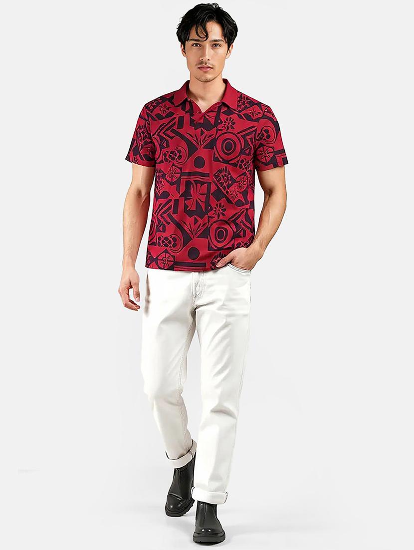 men printed short sleeve regular fit polo t-shirt - 21991608 - Standard Image - 3
