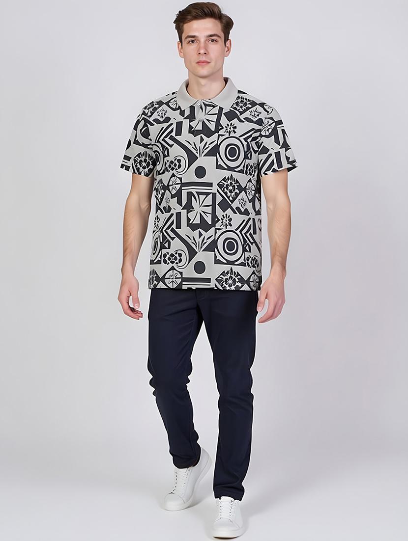 men printed short sleeve regular fit polo t-shirt - 21991609 - Standard Image - 3