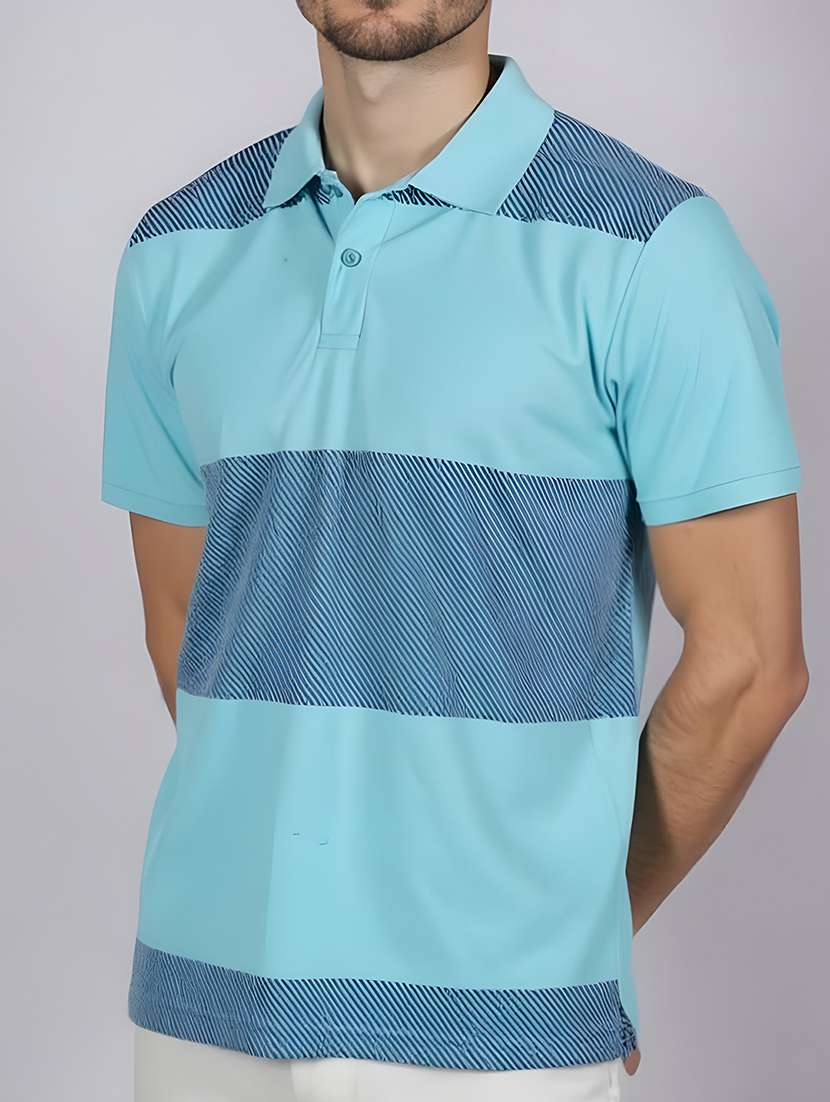 men color block short sleeve regular fit polo t-shirt - 21991614 - Standard Image - 3