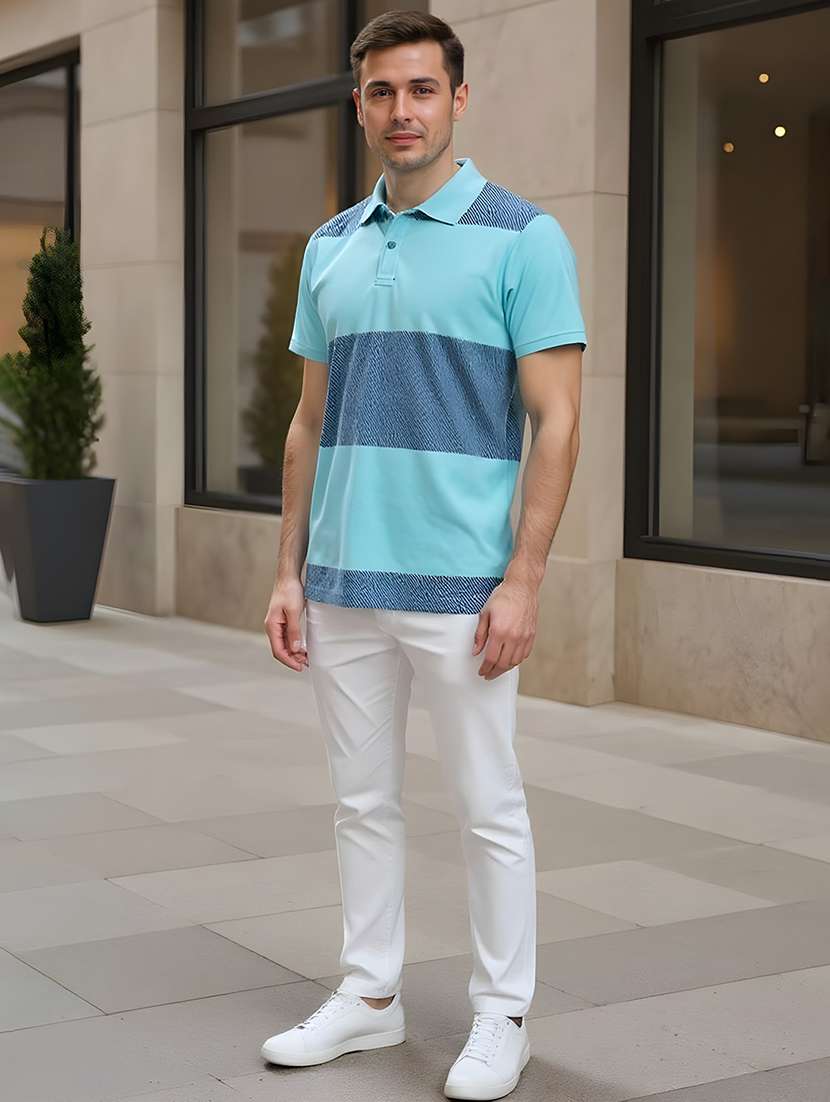 men color block short sleeve regular fit polo t-shirt - 21991614 - Standard Image - 5