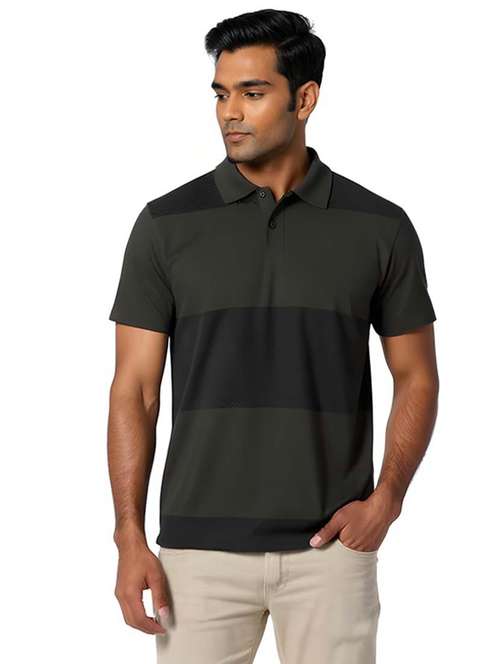 men color block short sleeve regular fit polo t-shirt - 21991615 - Standard Image - 0