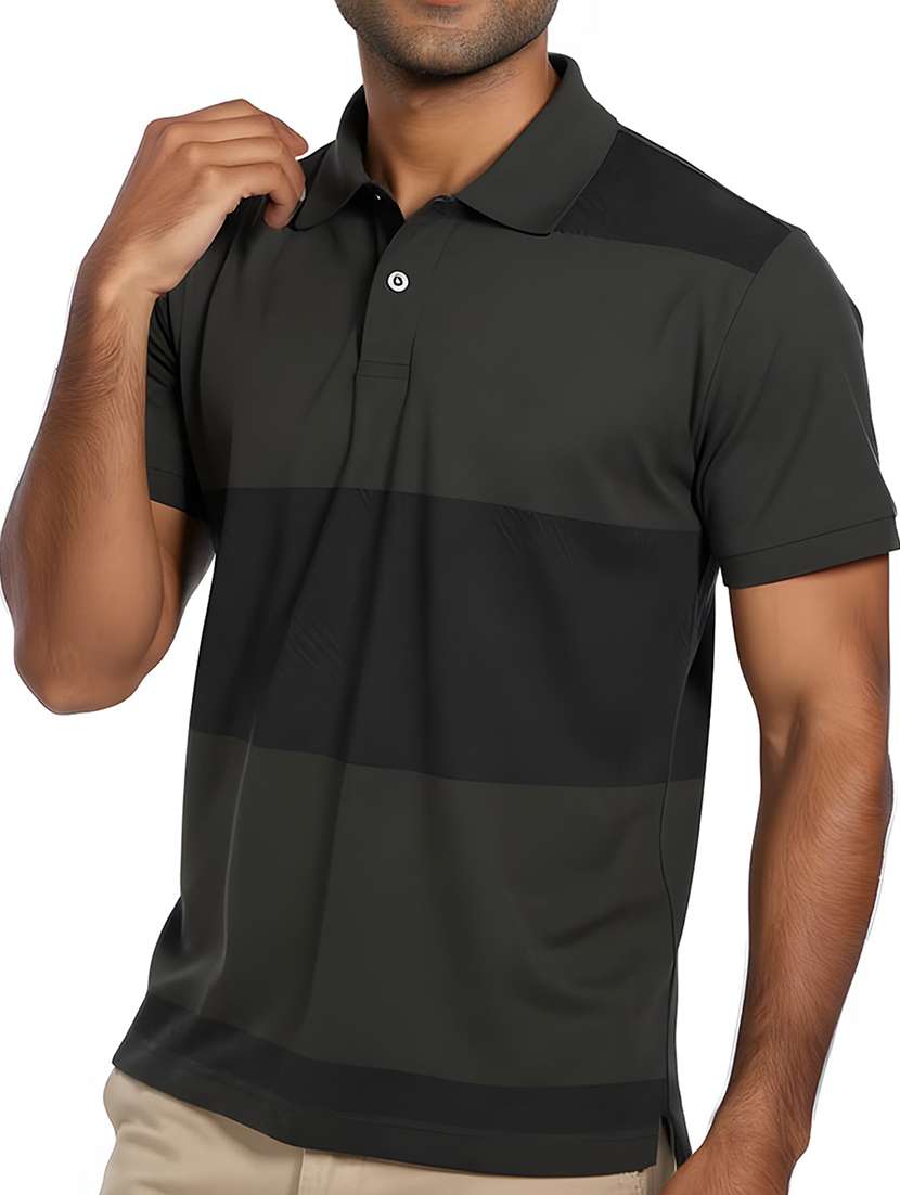 men color block short sleeve regular fit polo t-shirt - 21991615 - Standard Image - 3