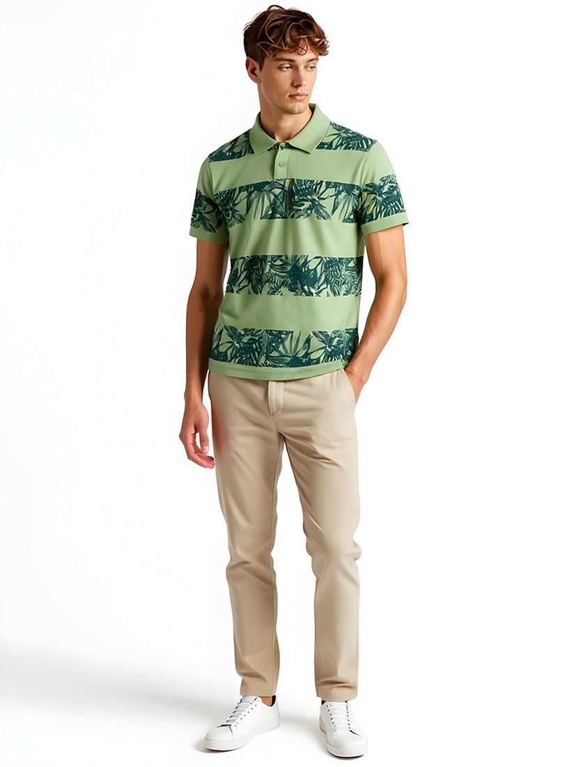 men printed short sleeve regular fit polo t-shirt - 21991622 -  Standard Image - 3