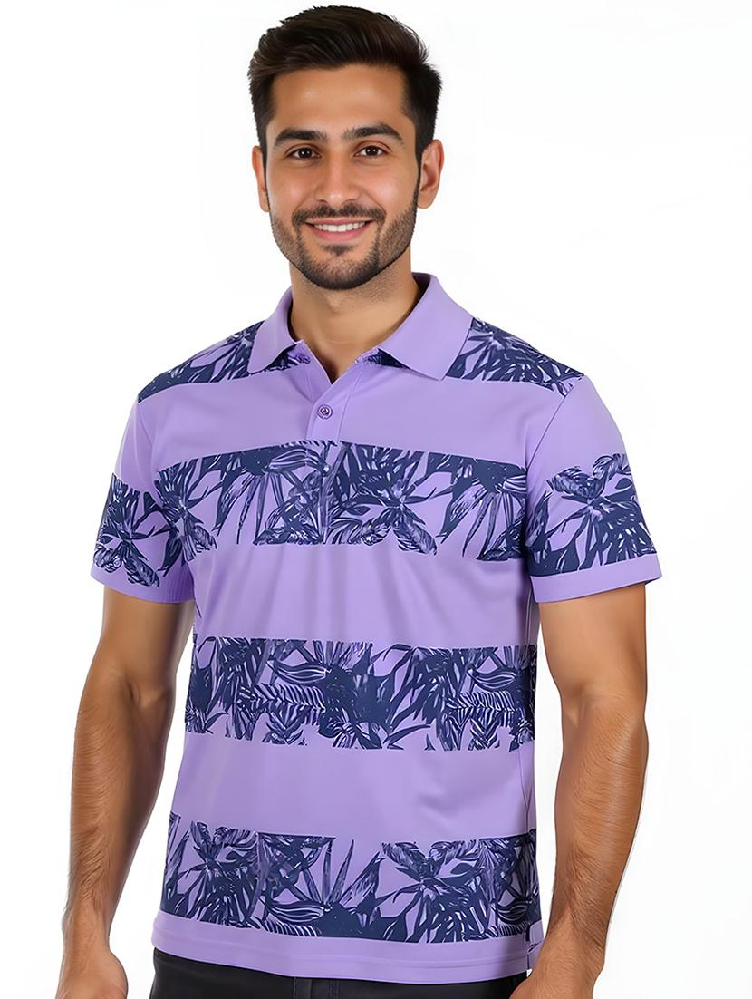 men printed short sleeve regular fit polo t-shirt