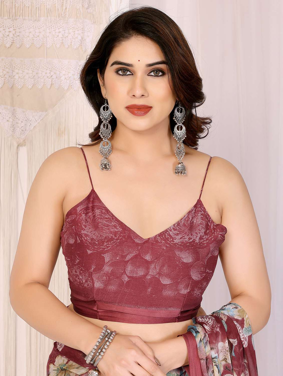 women floral printed saree with blouse - 21991631 -  Standard Image - 5