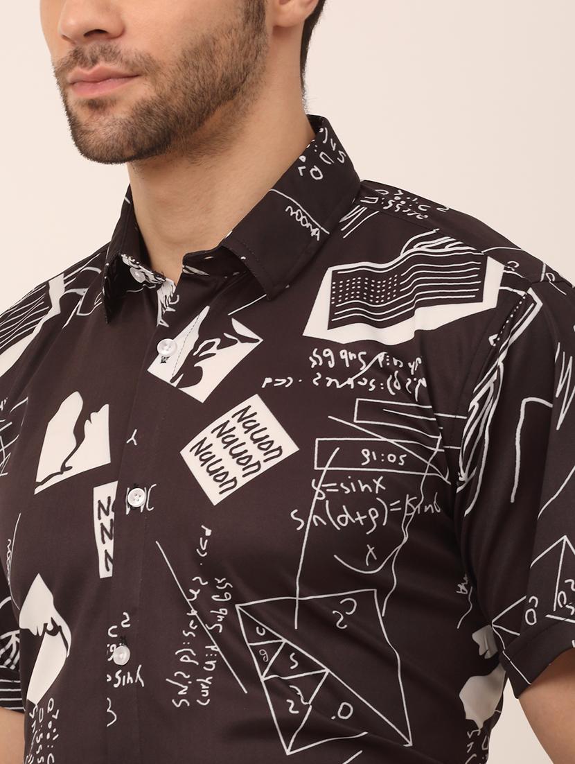 men printed short sleeve regular fit casual shirt - 21991667 - Standard Image - 5