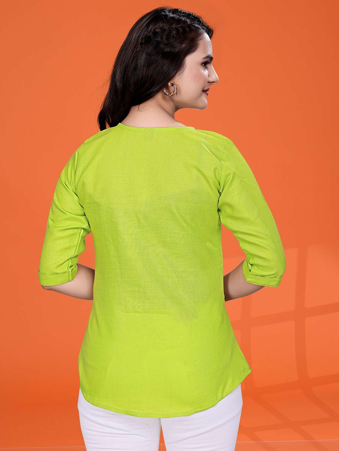 women floral three quarter sleeve a-line kurti - 21991806 -  Standard Image - 3