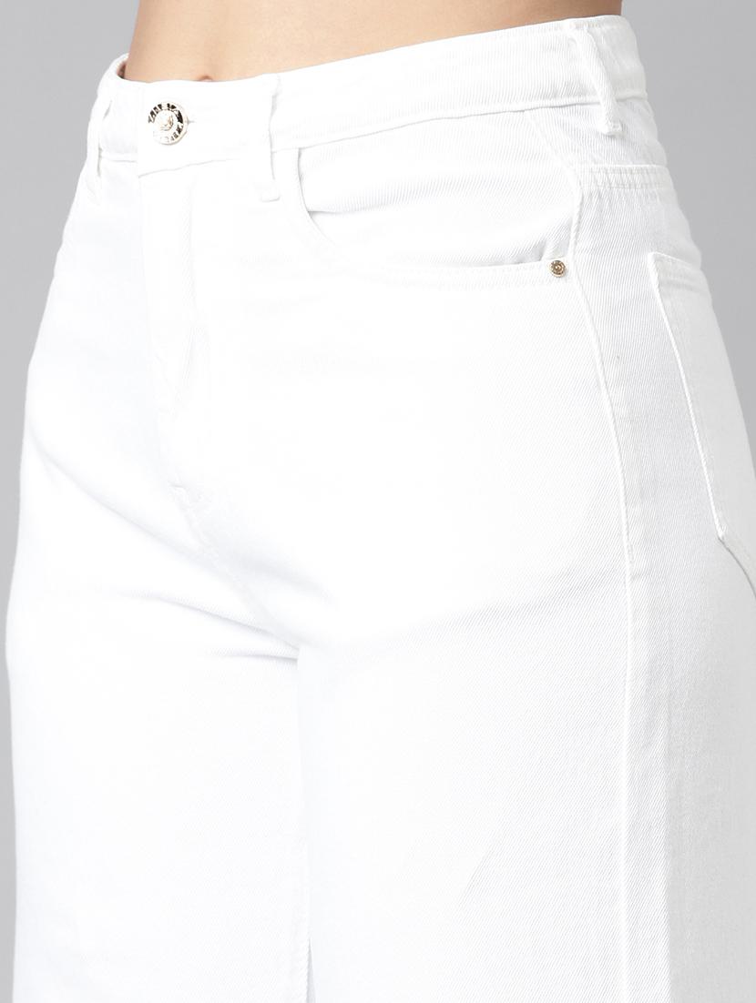women solid high rise wide leg jean - 21991807 - Standard Image - 5