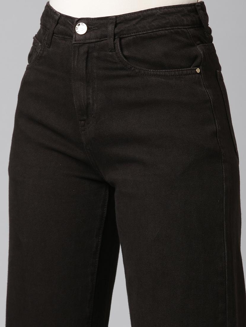 women solid high rise wide leg jean - 21991811 - Standard Image - 5