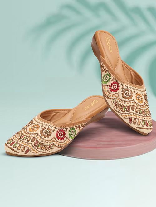 women embroidered slip on mules - 21991818 -  Standard Image - 0