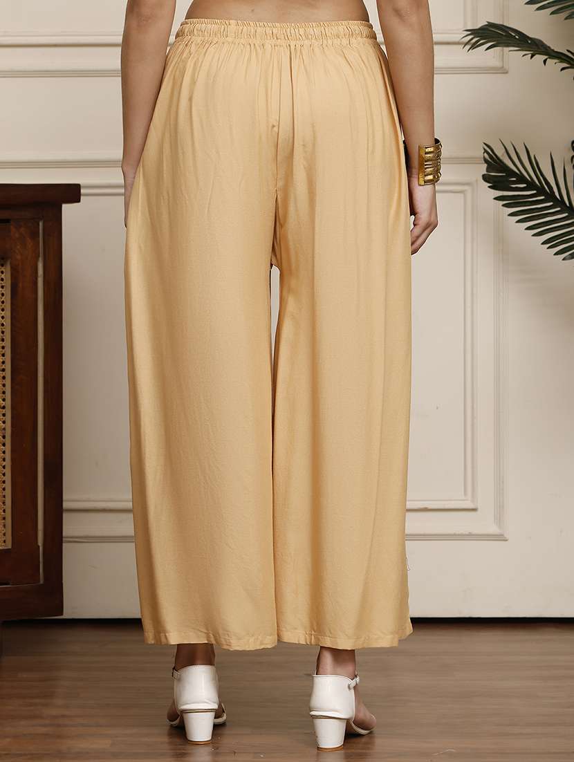 women pack of 2 solid flared palazzo - 21991888 -  Standard Image - 3