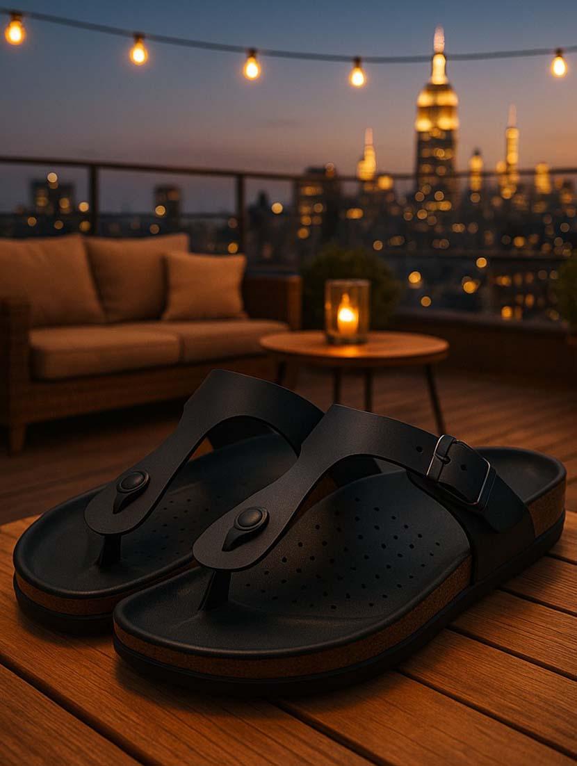 men black toe seperator sandal - 21991899 - Zoom Image - 0
