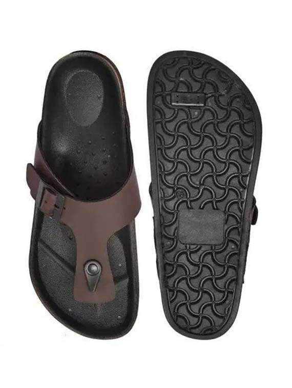 men brown toe seperator sandal - 21991900 -  Standard Image - 3