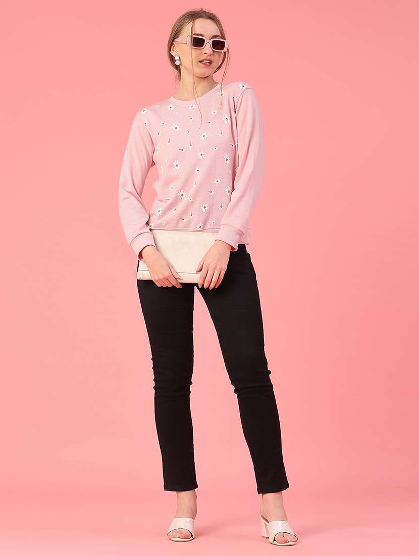 women floral long sleeve waist length pullover - 21991943 -  Standard Image - 5