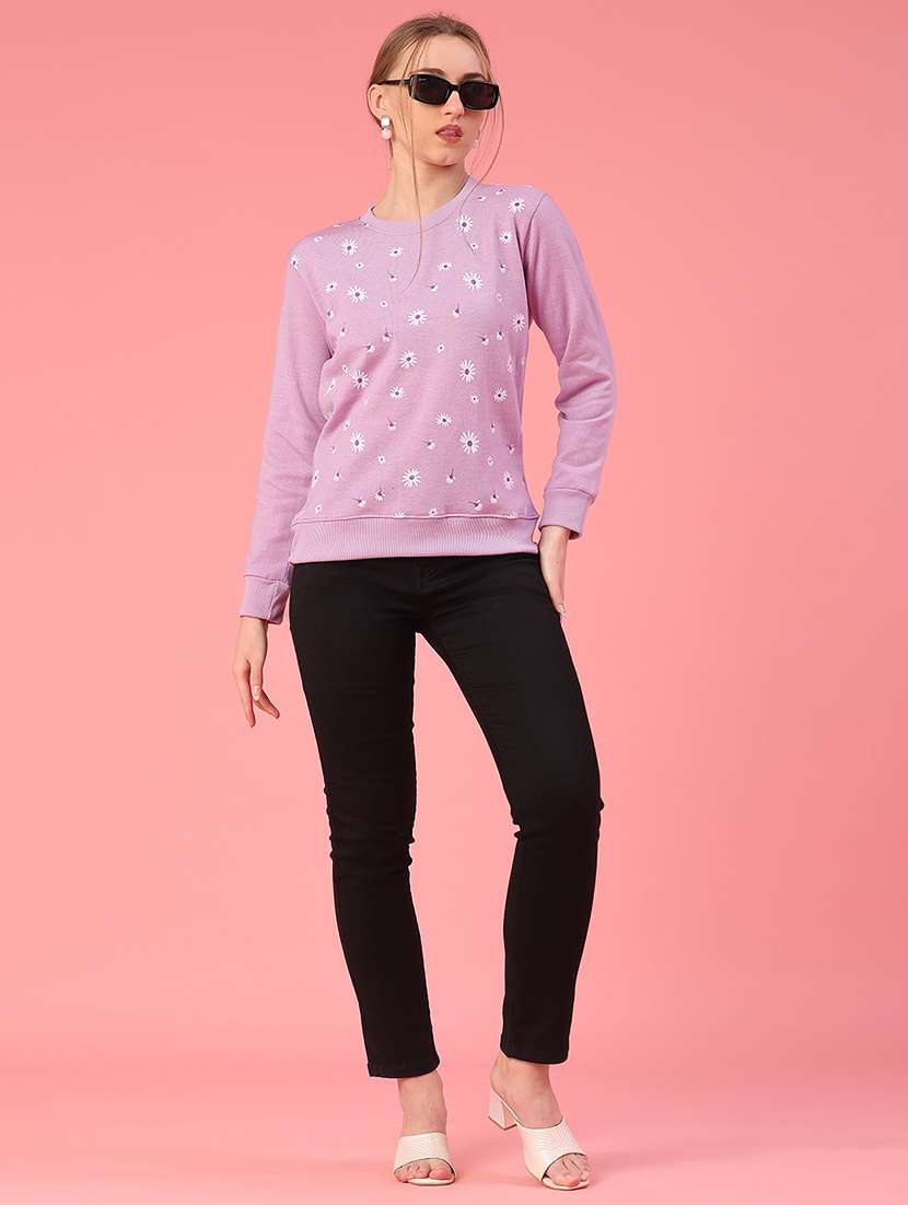 women floral long sleeve waist length pullover - 21991986 -  Standard Image - 5