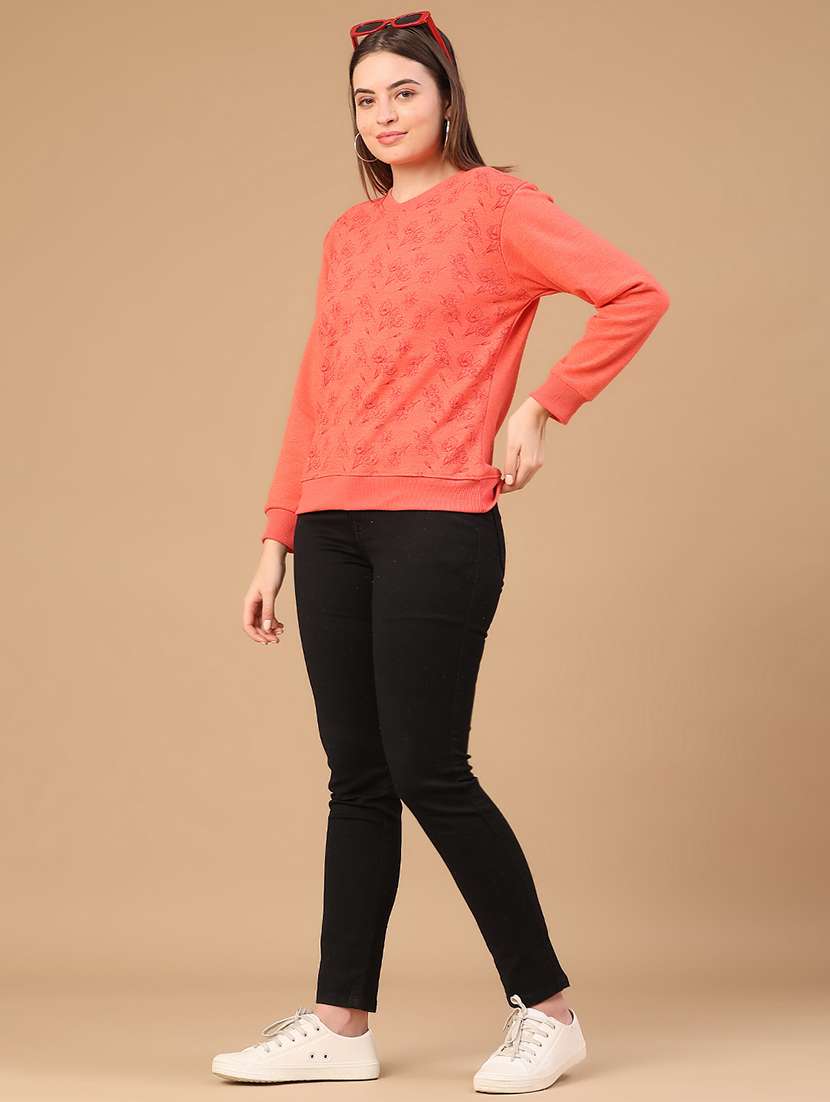 women floral long sleeve waist length pullover - 21991987 -  Standard Image - 5