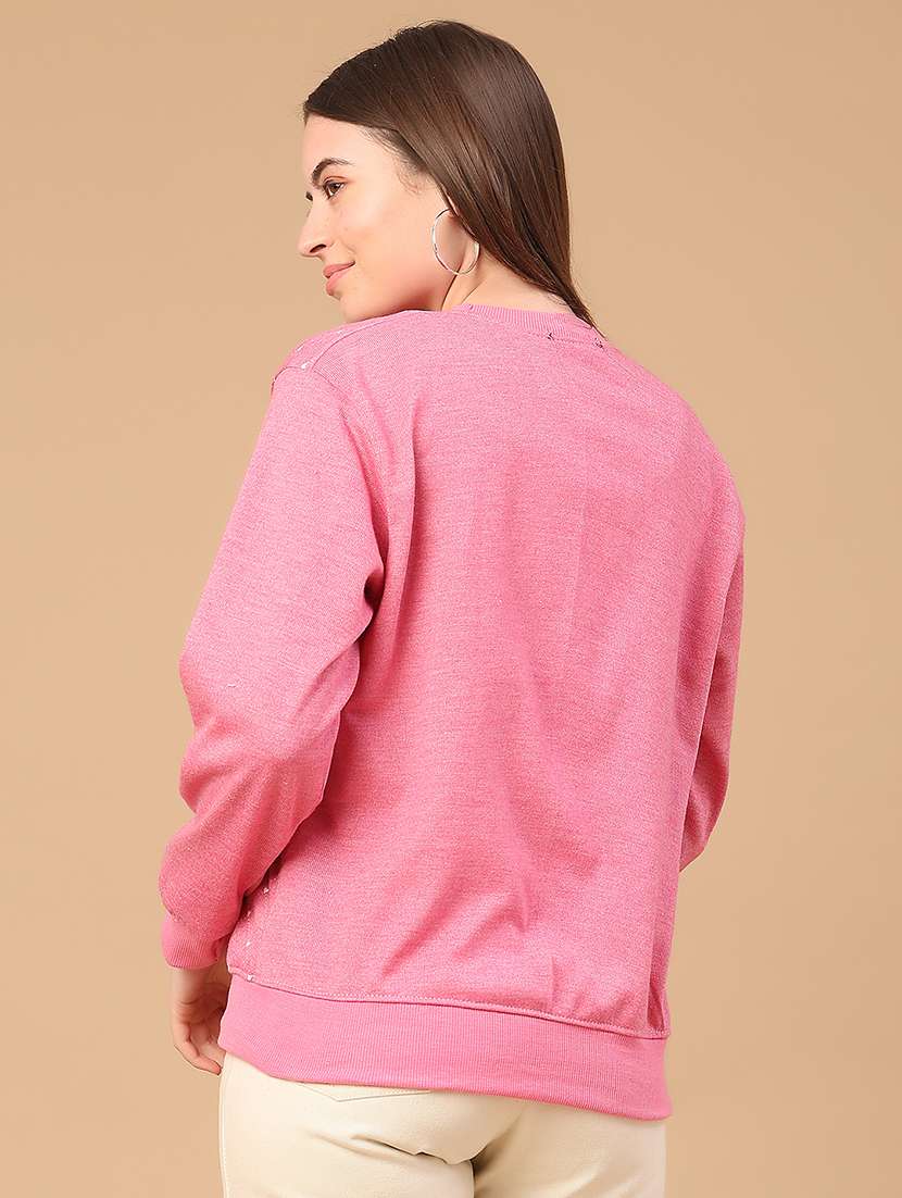 women printed long sleeve waist length pullover - 21991988 -  Standard Image - 3