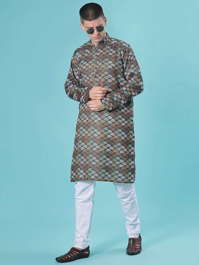 men long sleeve kurta and pyjama set