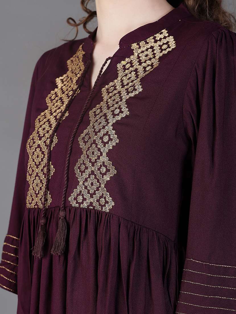 women self designedthree quarter sleeve kurti - 21991995 -  Standard Image - 5