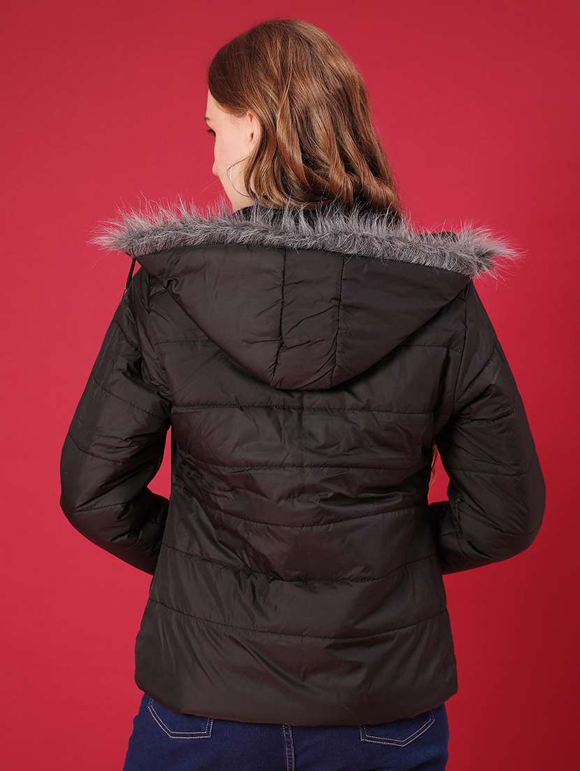 women solid long sleeve puffer jacket - 21992015 -  Standard Image - 3