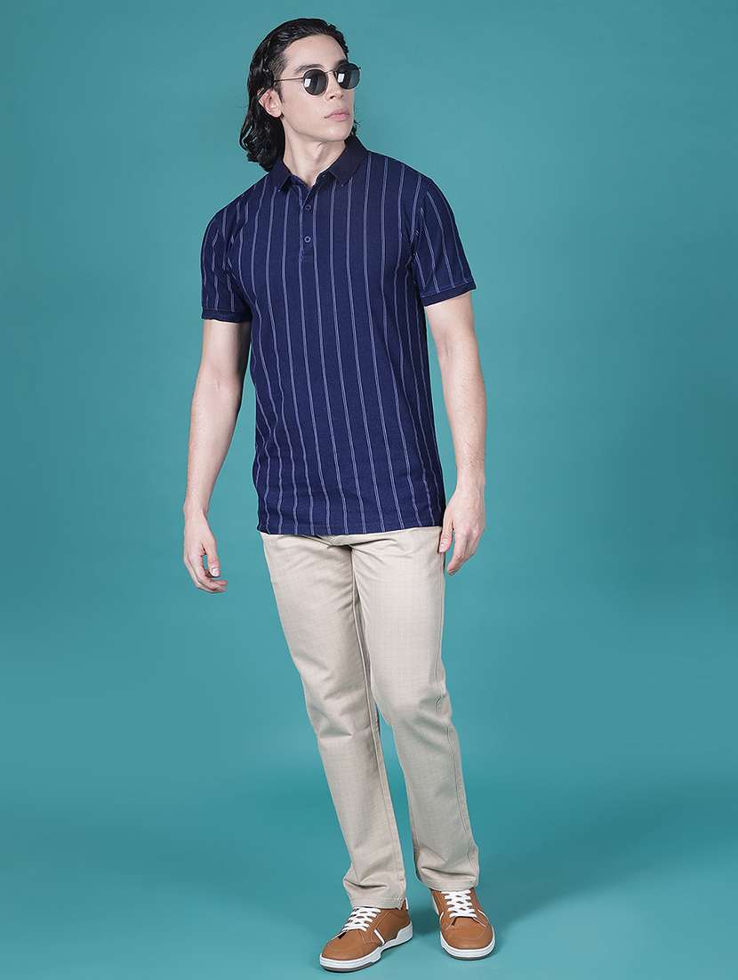 men striped short sleeve regular fit polo t-shirt - 21992054 -  Standard Image - 3