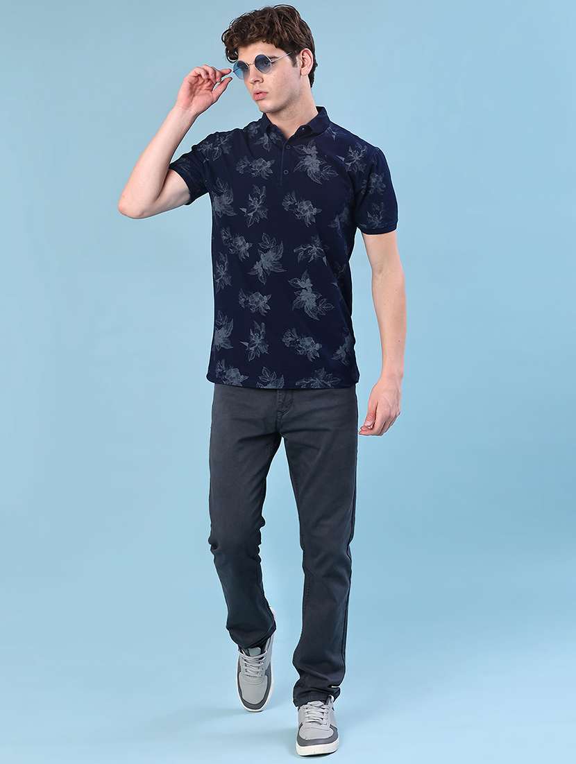men printed short sleeve polo t-shirt - 21992056 -  Standard Image - 3